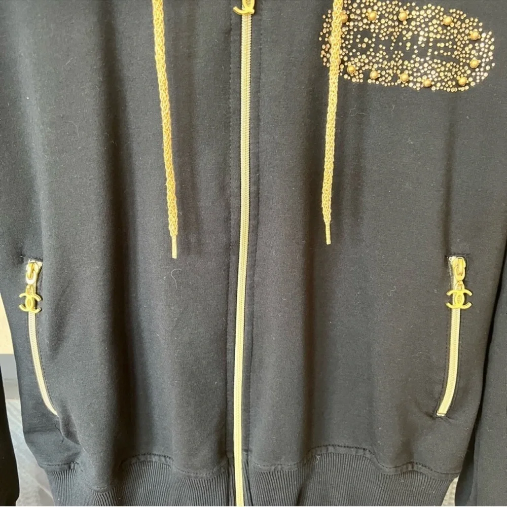 CHANEL Black Garment with Elegant Design size XXL runs small